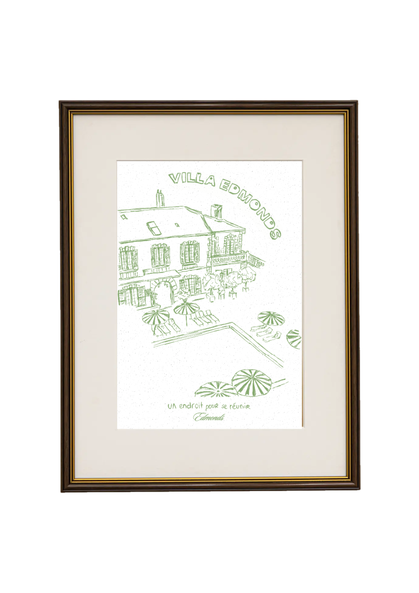 Villa Edmonds artwork in frame