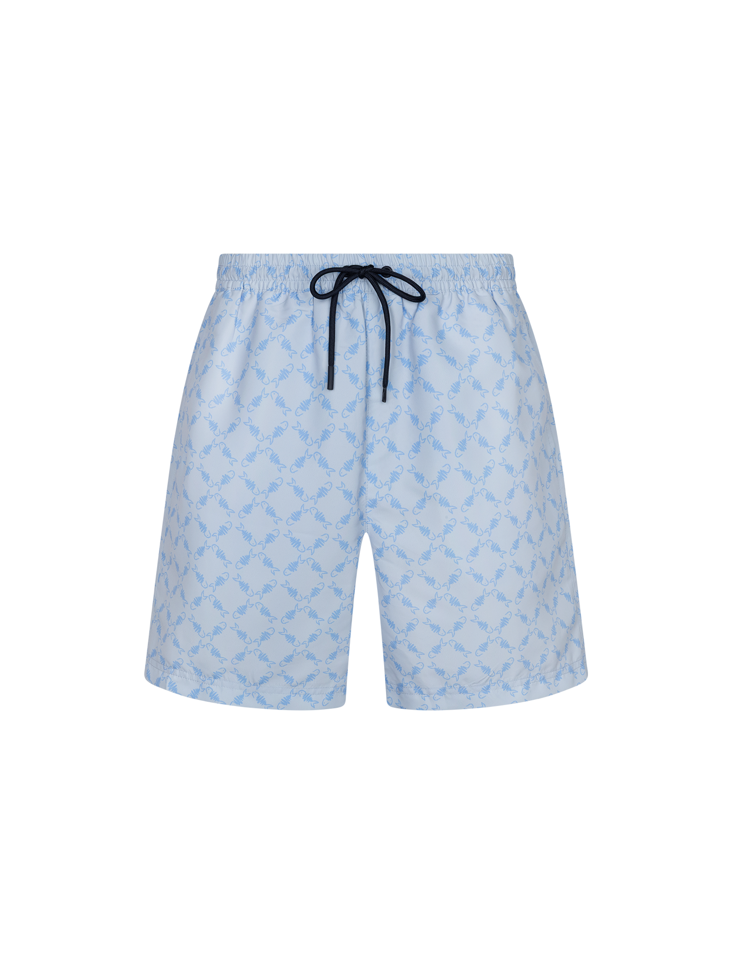 Homard Monogram Print Swimshort - Light Blue