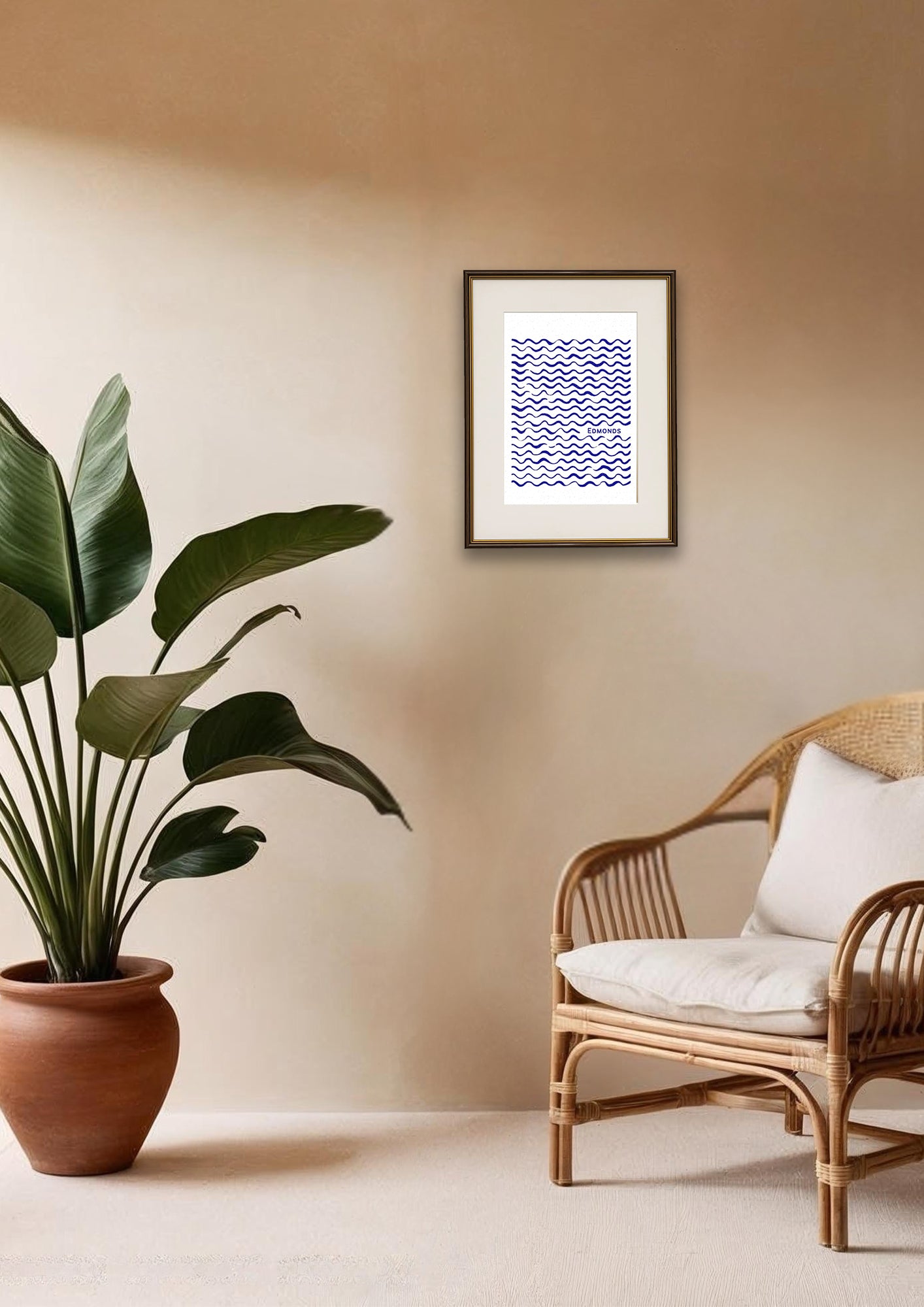 Lamé artwork in frame
