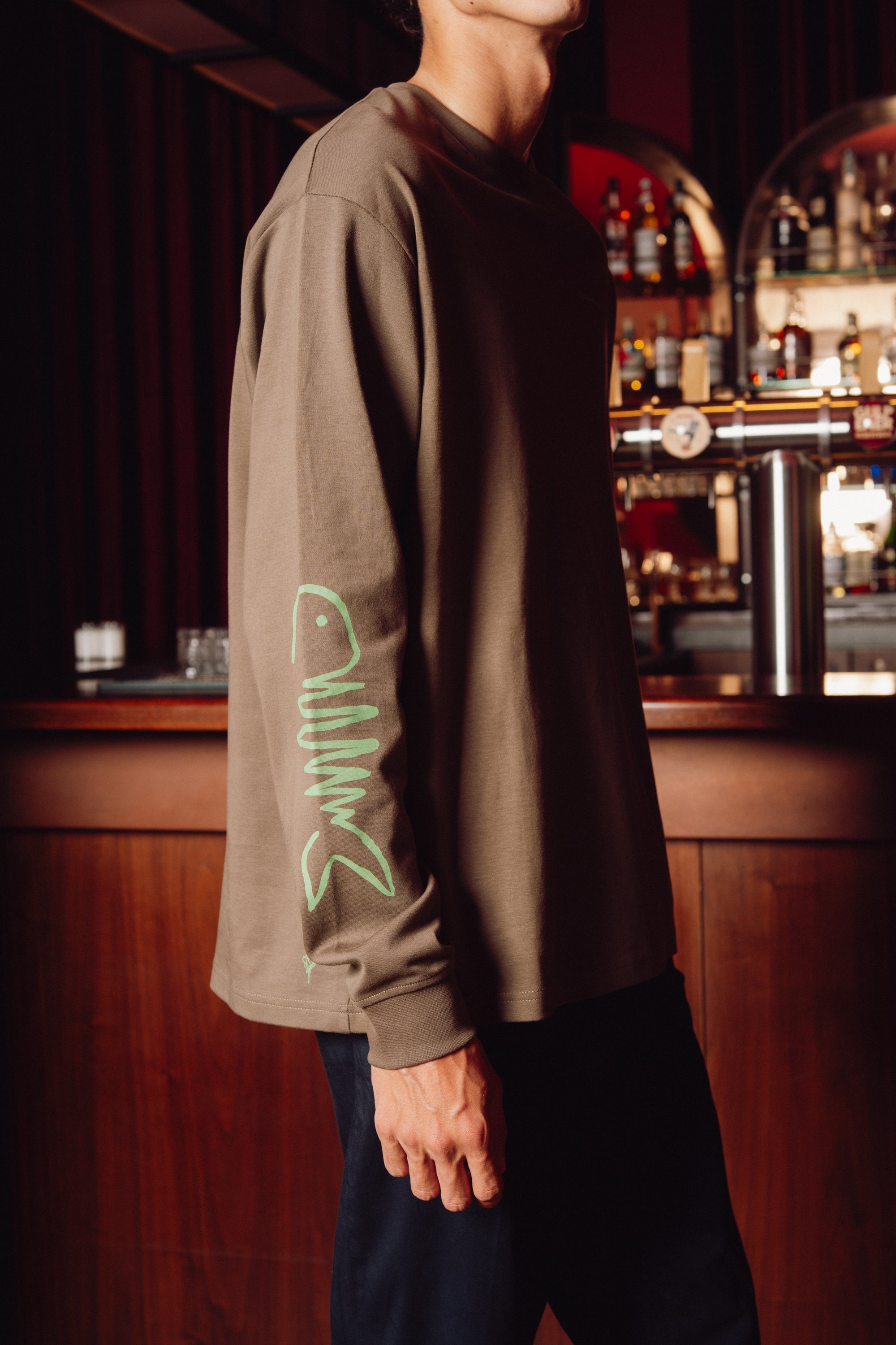 Le Poisson longsleeve Tee - Brown