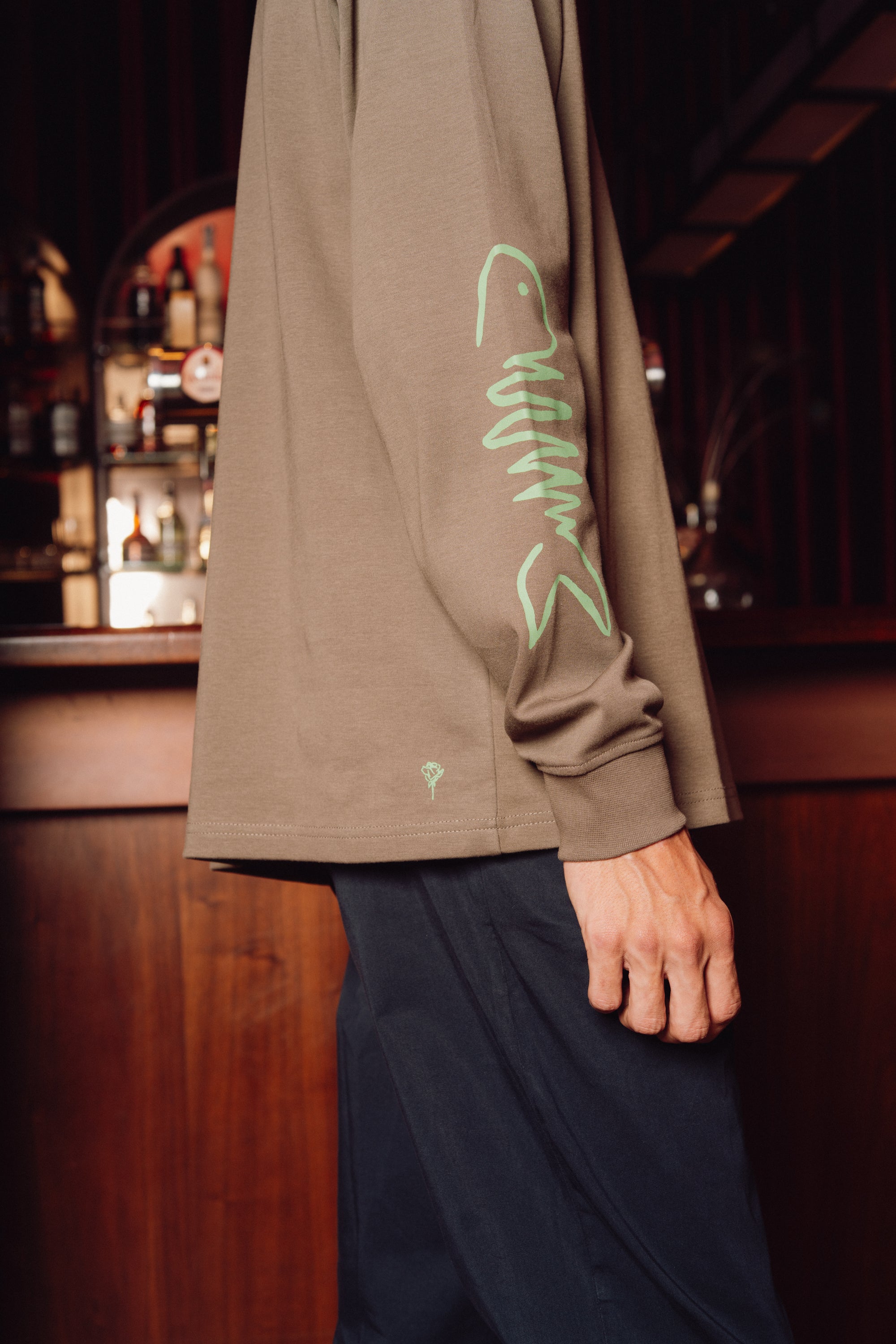 Le Poisson longsleeve Tee - Brown