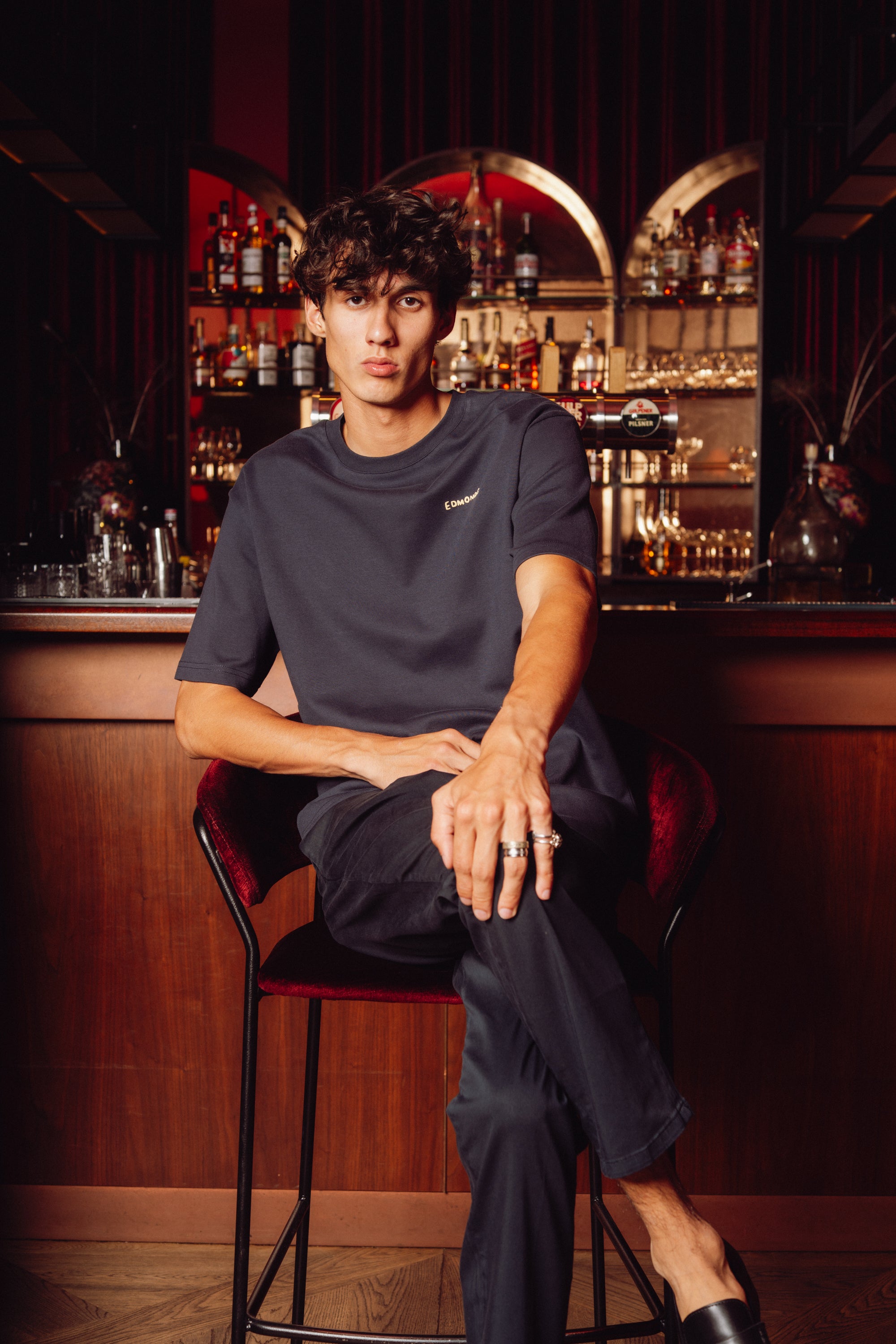Lamé T-shirt - Navy