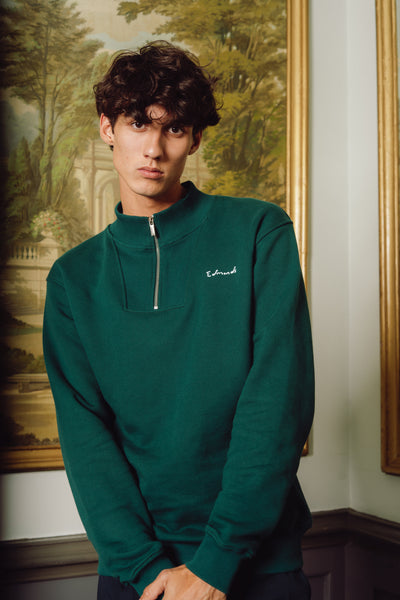 Le Poisson half zip  - Dark green
