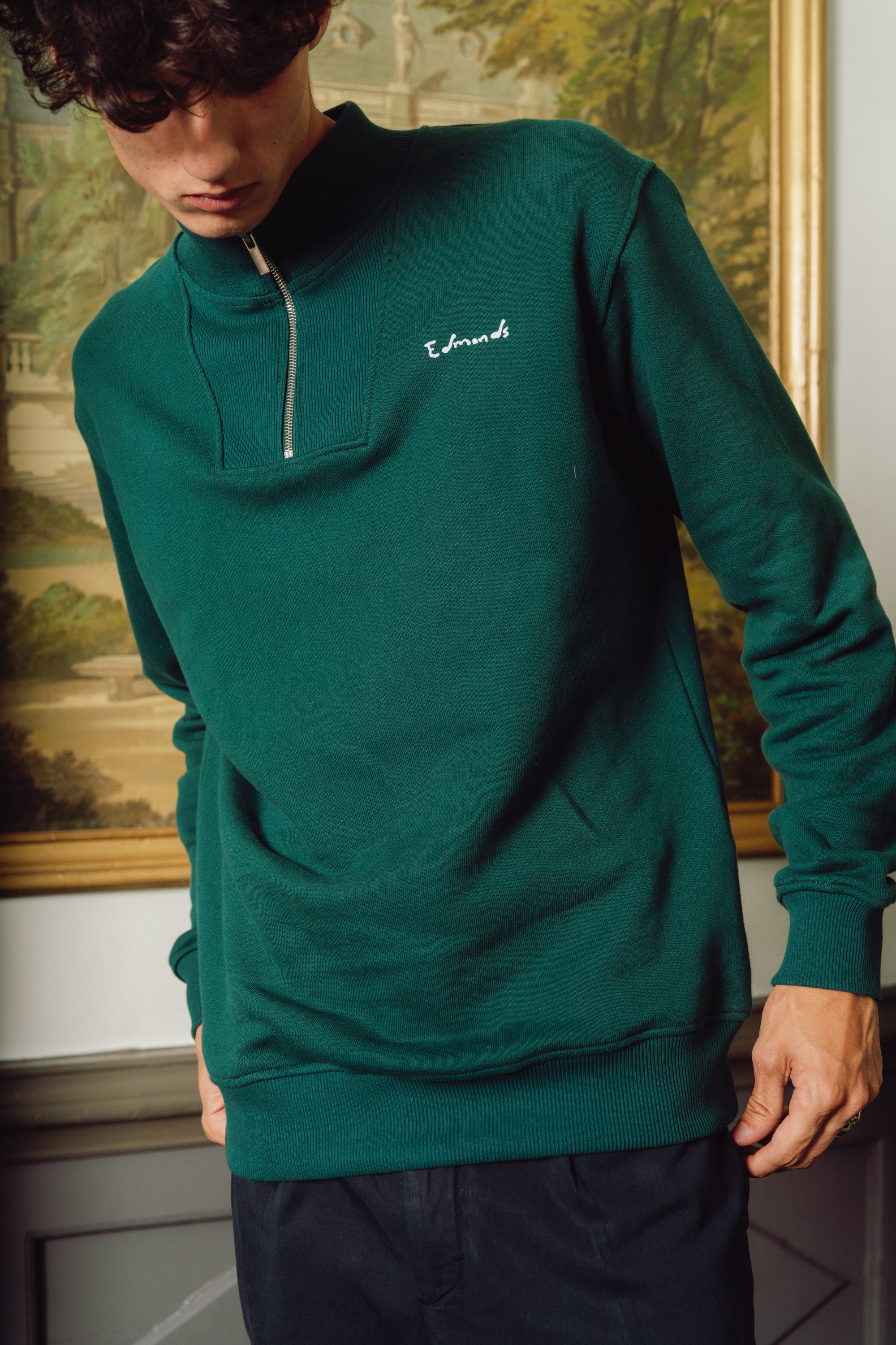 Le Poisson half zip  - Dark green