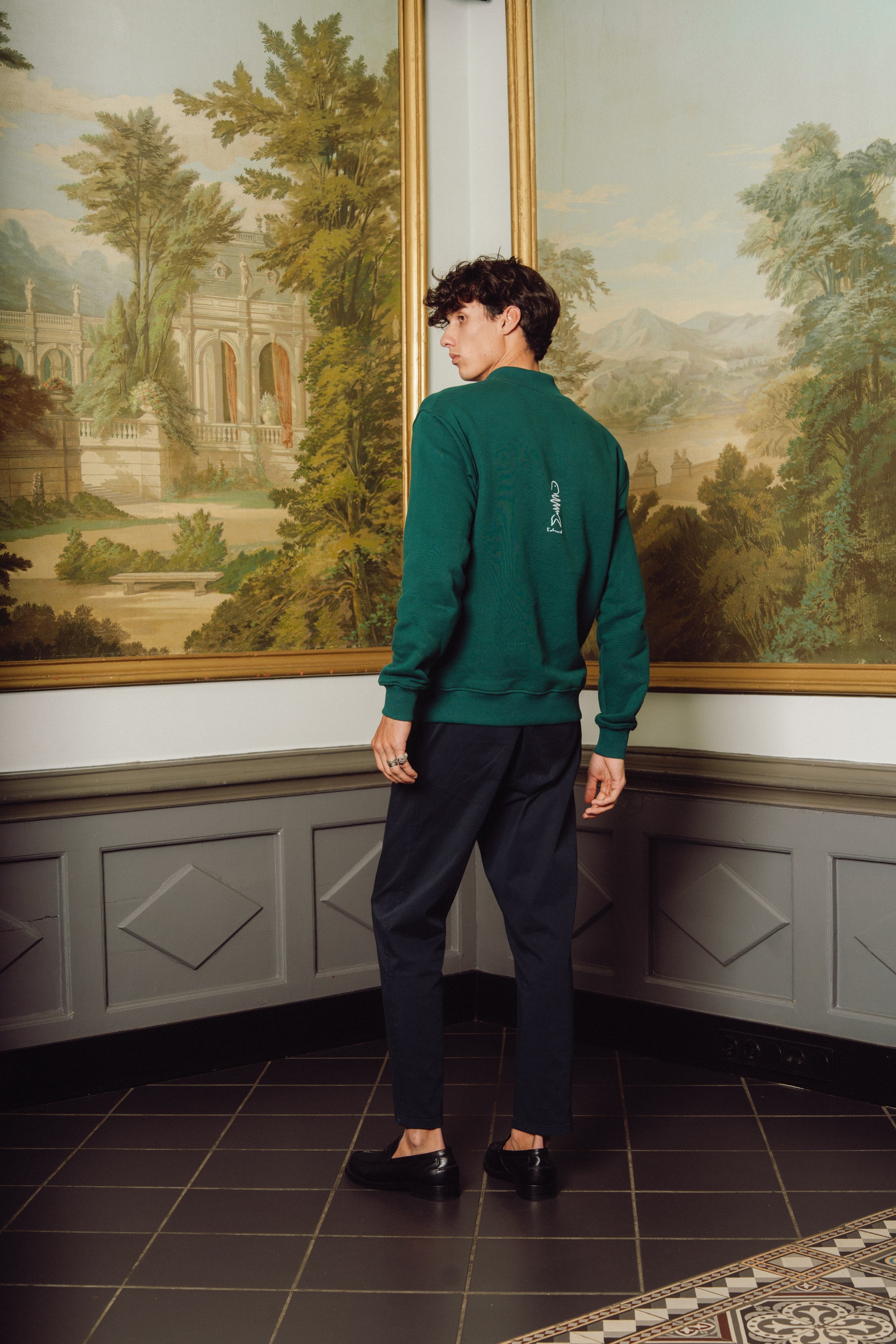 Le Poisson half zip  - Dark green
