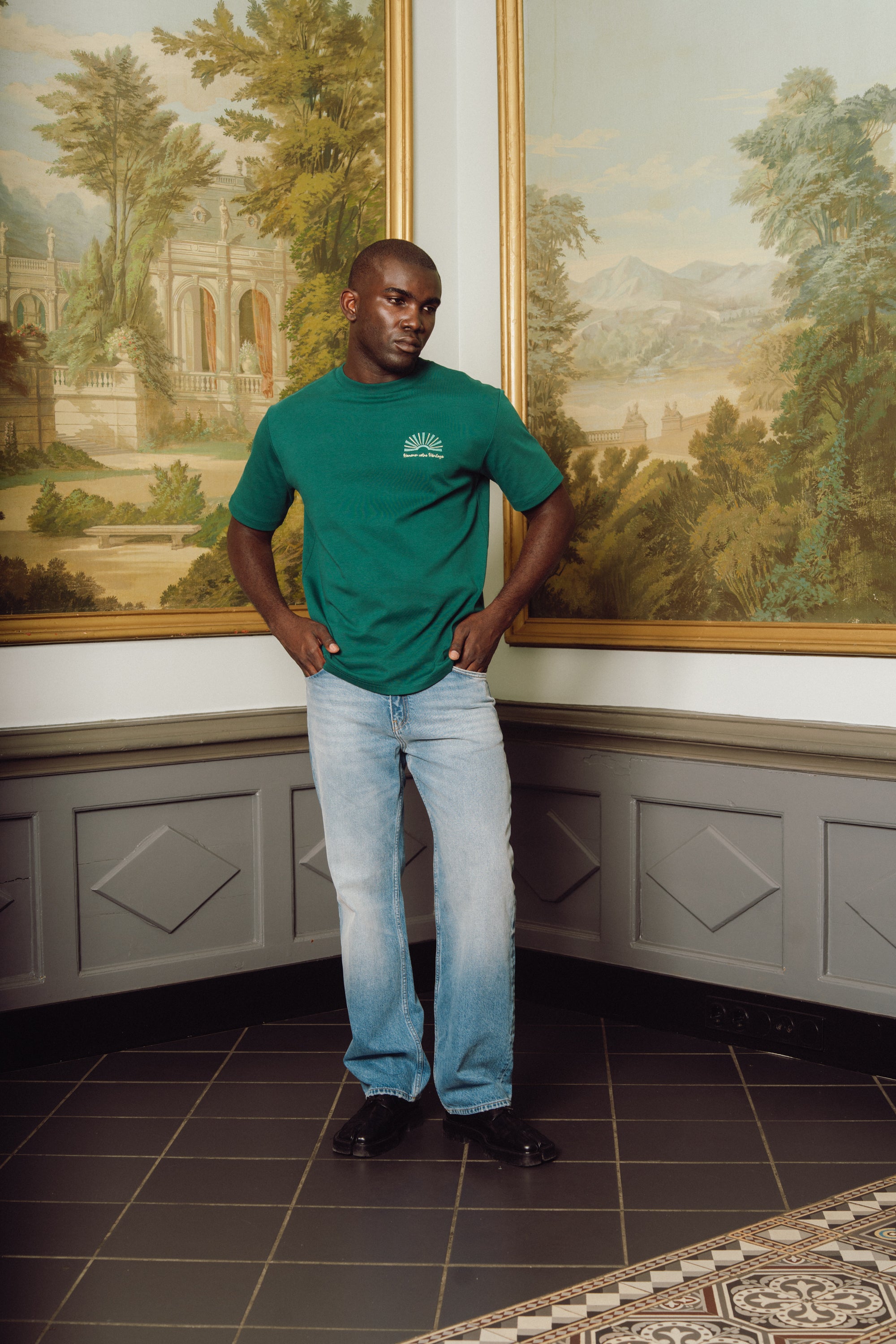 Honorer embroidery tee - Green