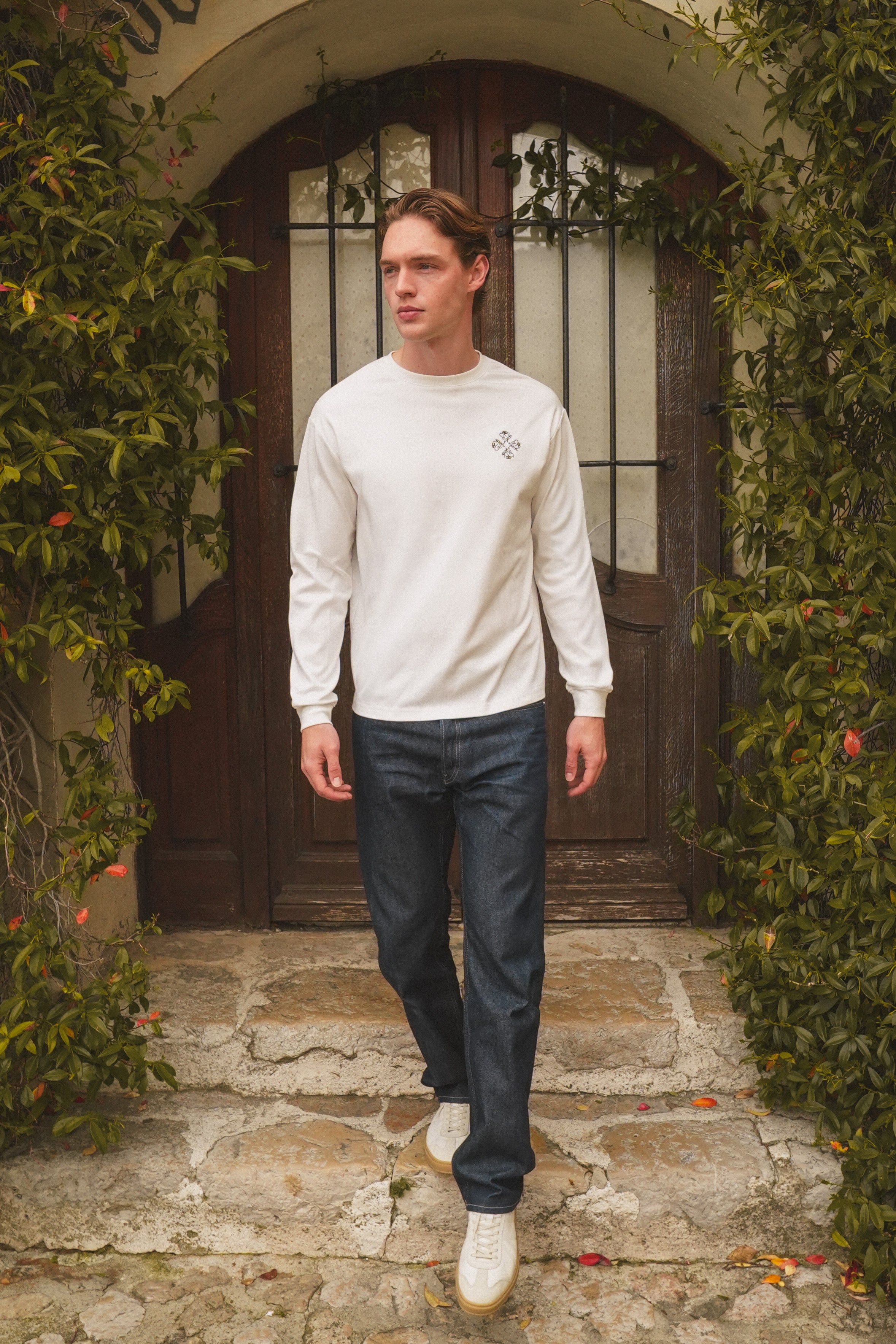 Rose logo longsleeve - Off white