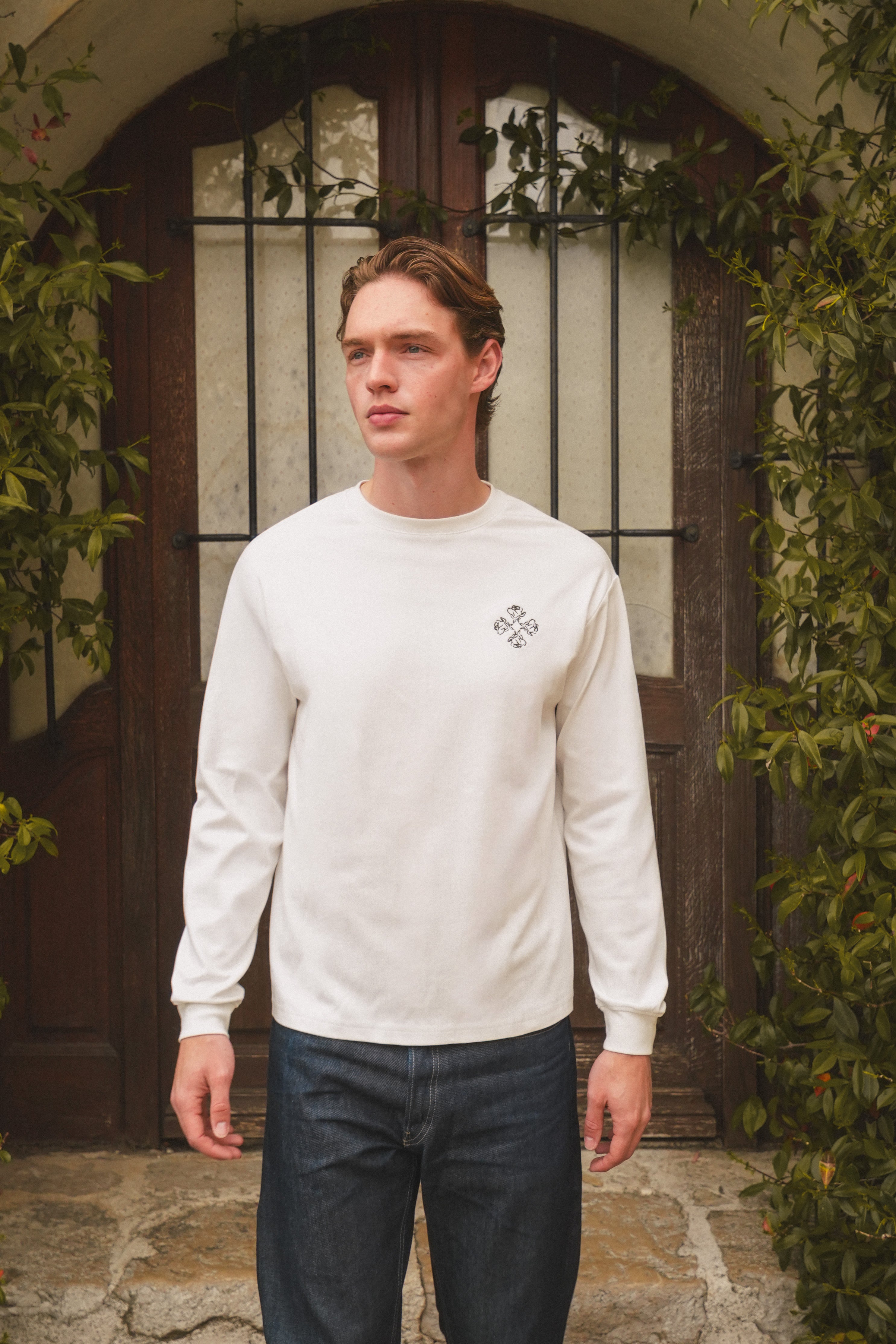 Rose logo longsleeve - Off white
