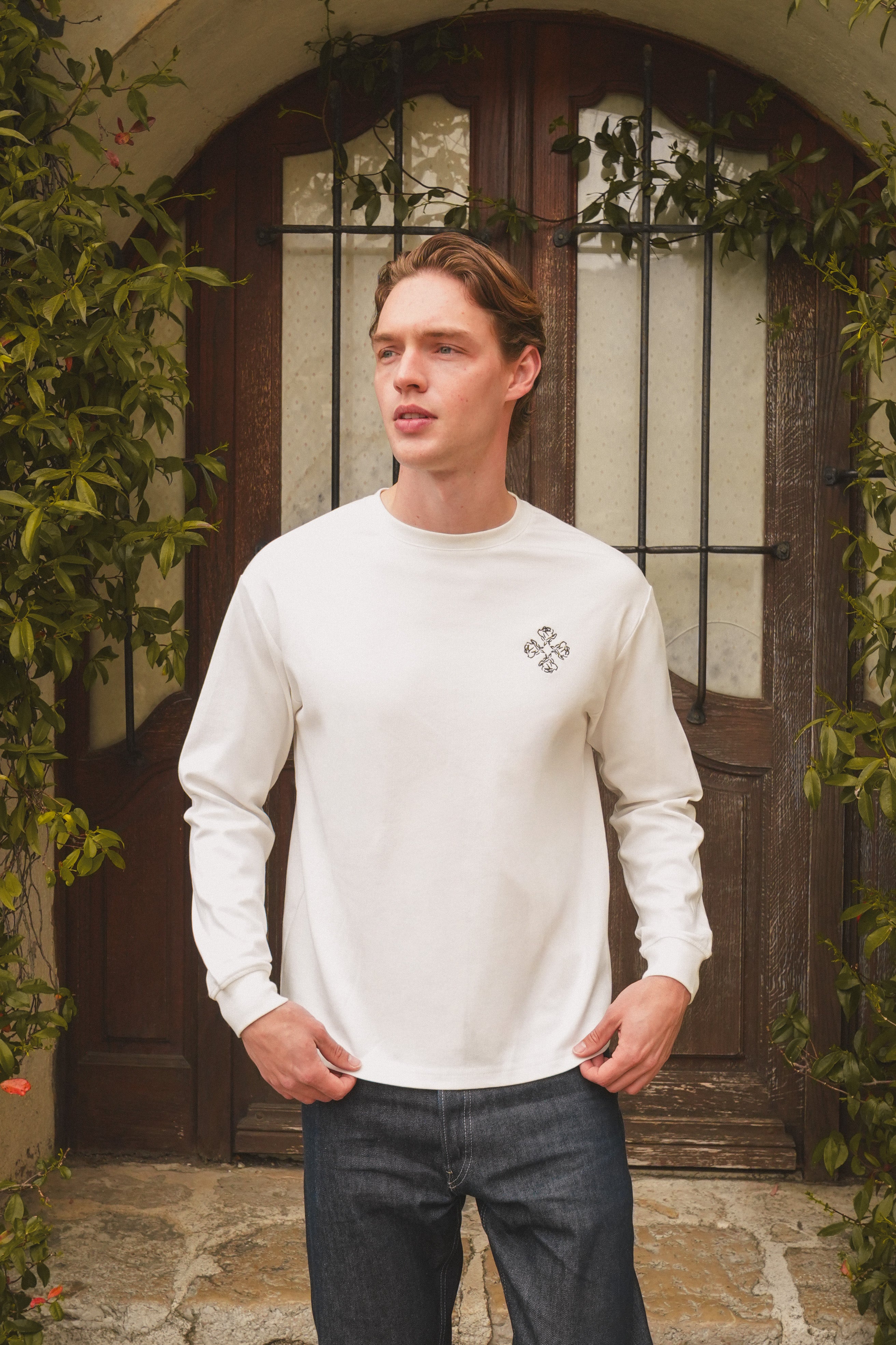 Rose logo longsleeve - Off white