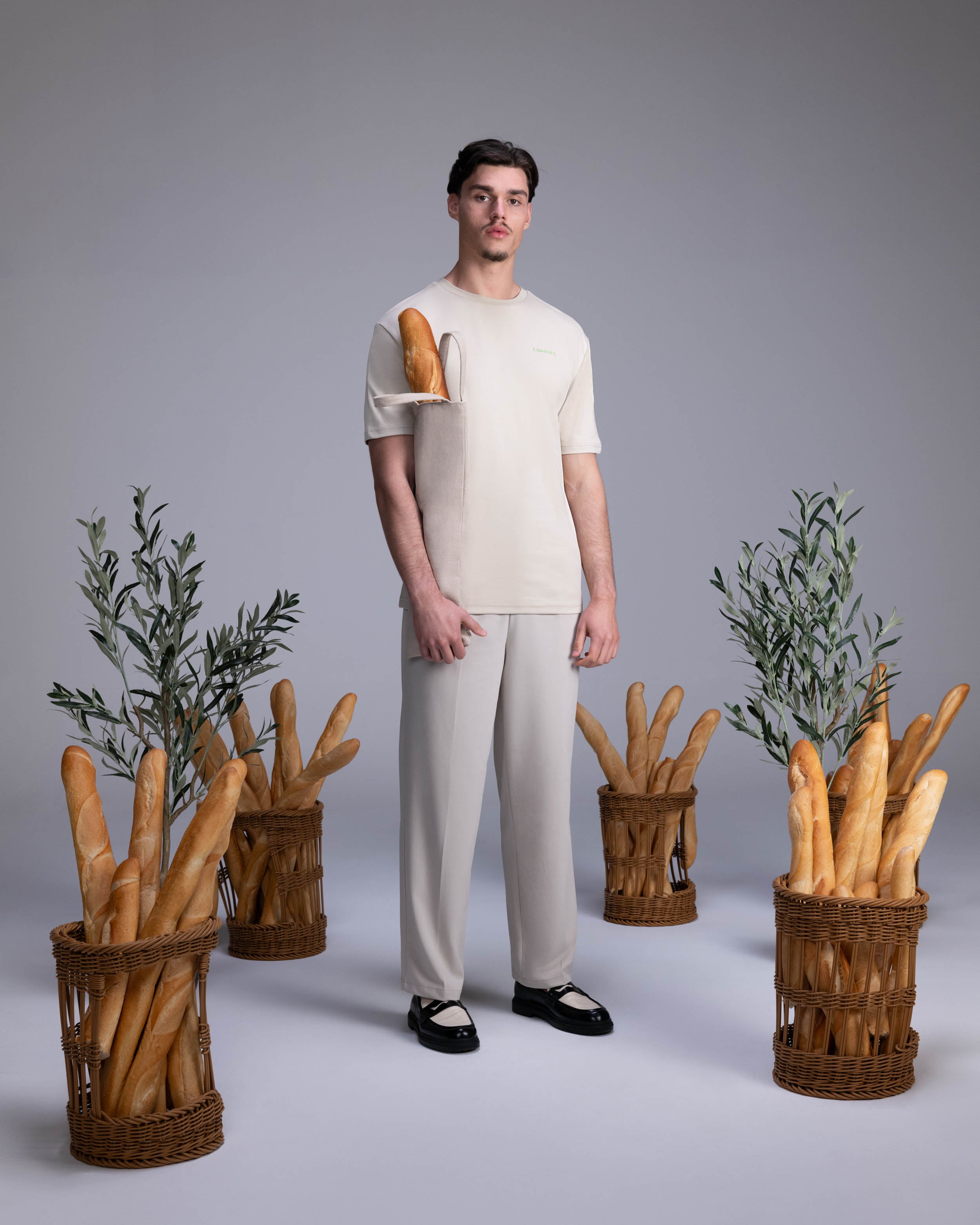 Lamé T-shirt - Light sand